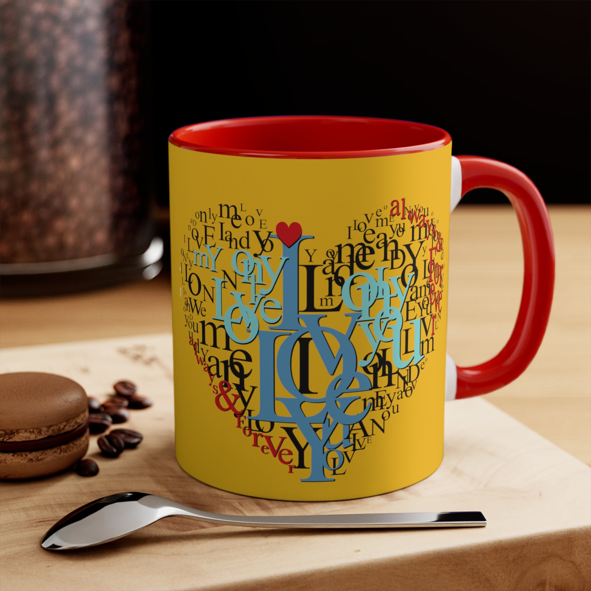 I Love You Typography Heart Mug