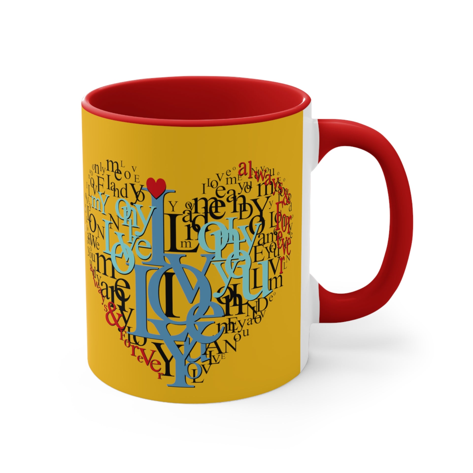 I Love You Typography Heart Mug