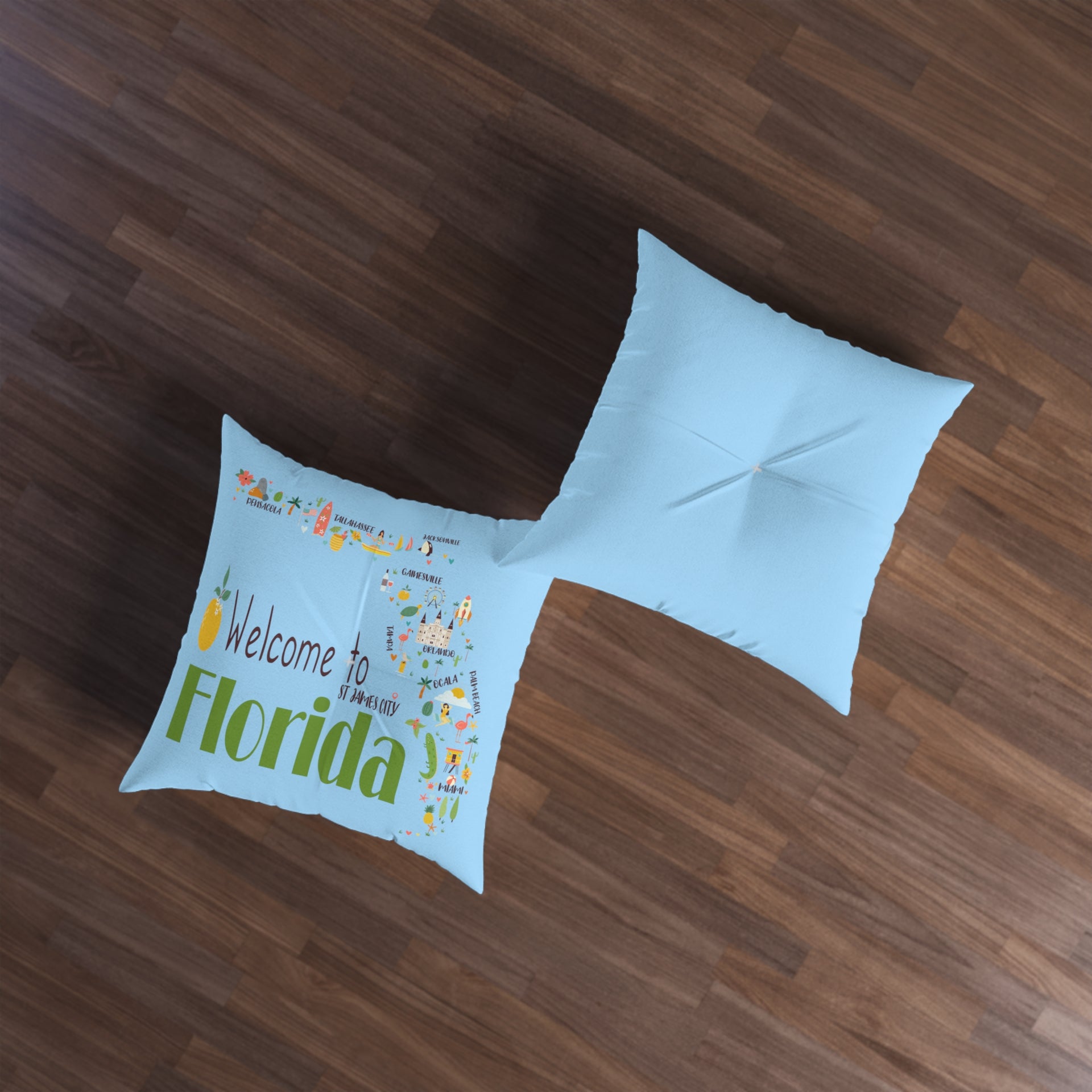 Florida Map Floor Pillow