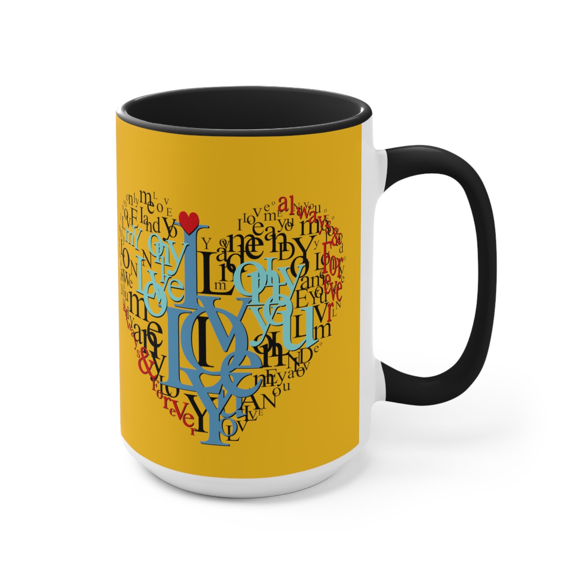 I Love You Typography Heart Mug