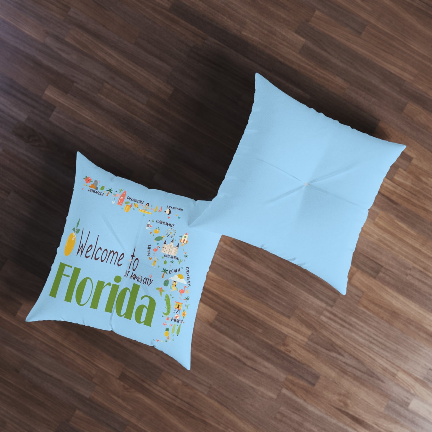 Florida Map Floor Pillow