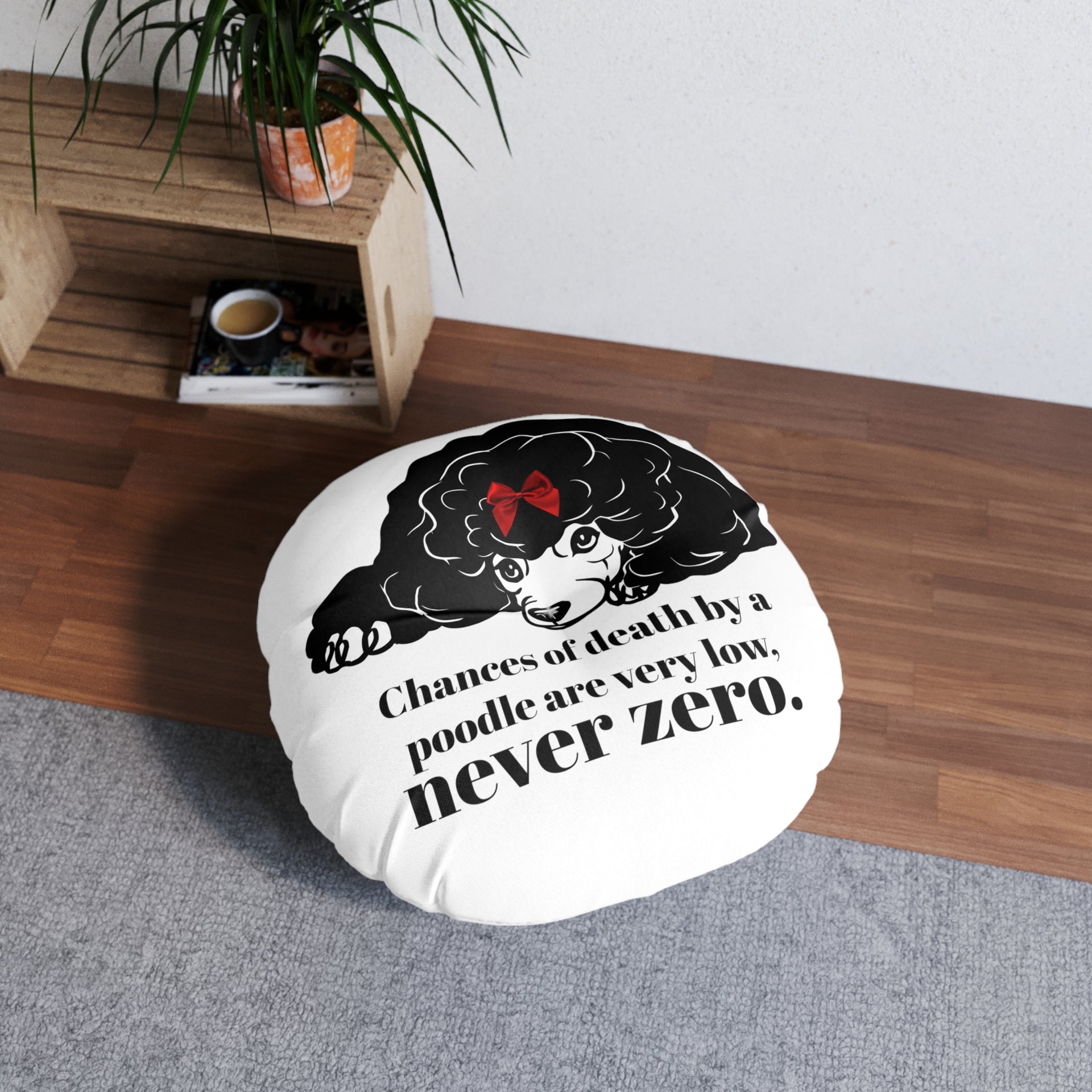 Death by Poodle Floor Pillow