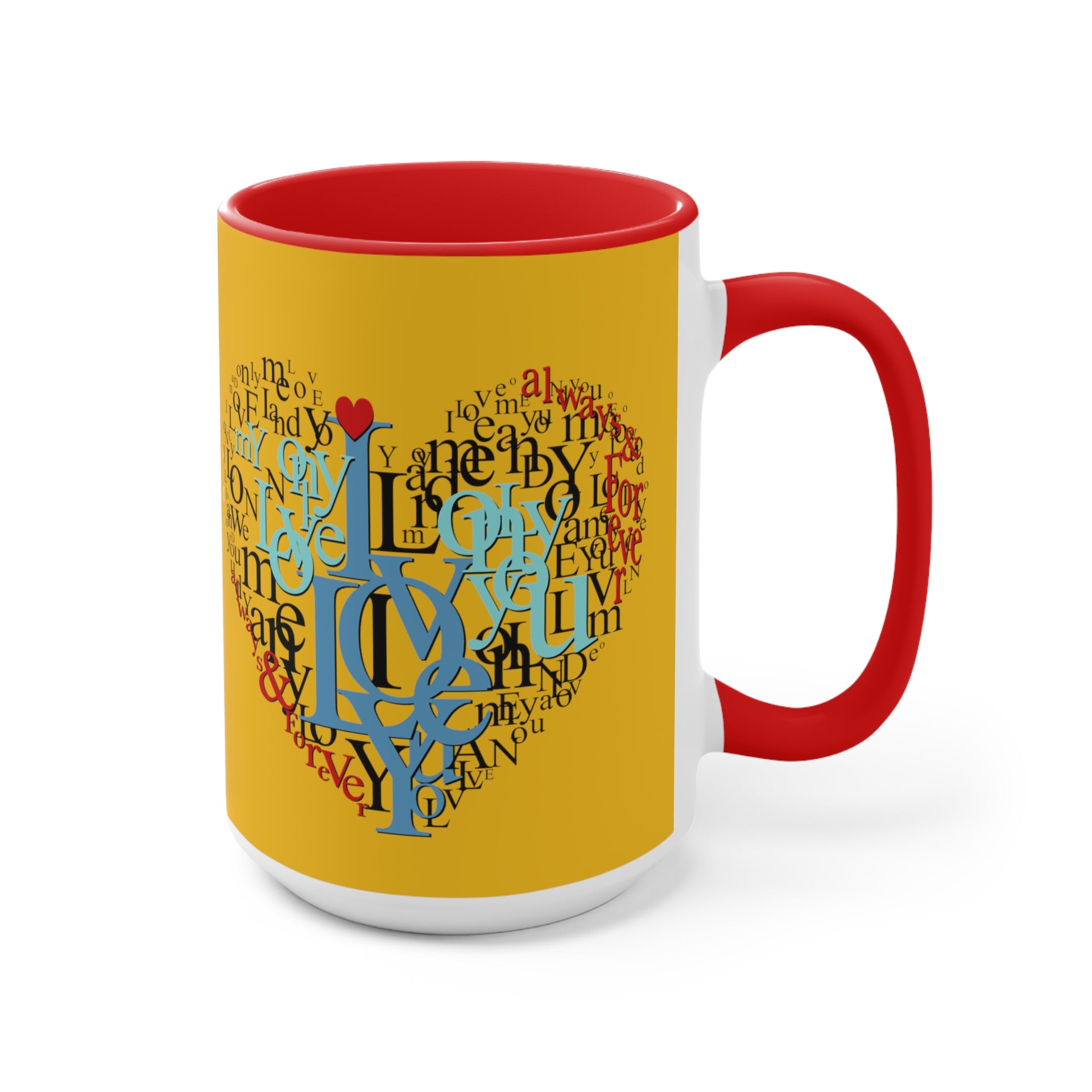 I Love You Typography Heart Mug