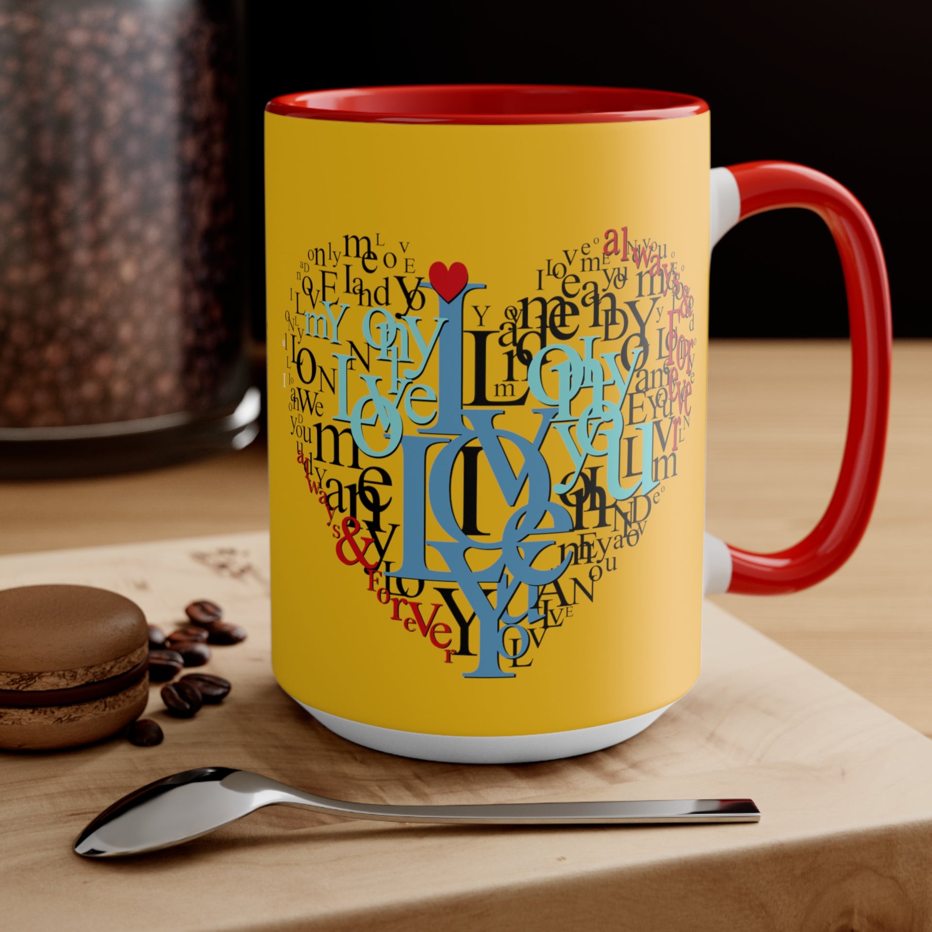 I Love You Typography Heart Mug