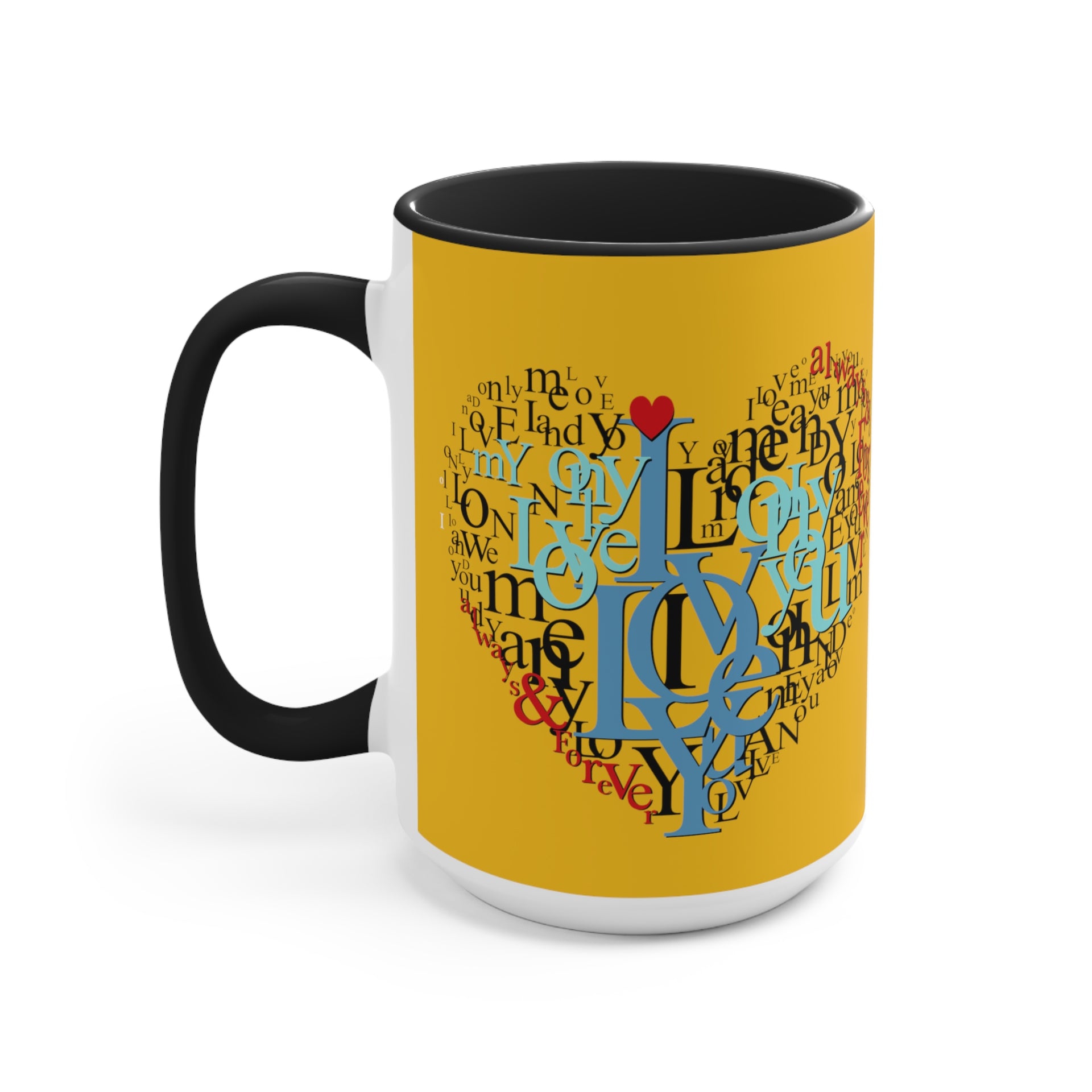 I Love You Typography Heart Mug