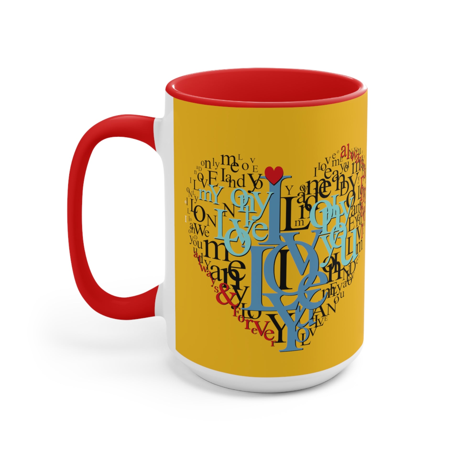 I Love You Typography Heart Mug