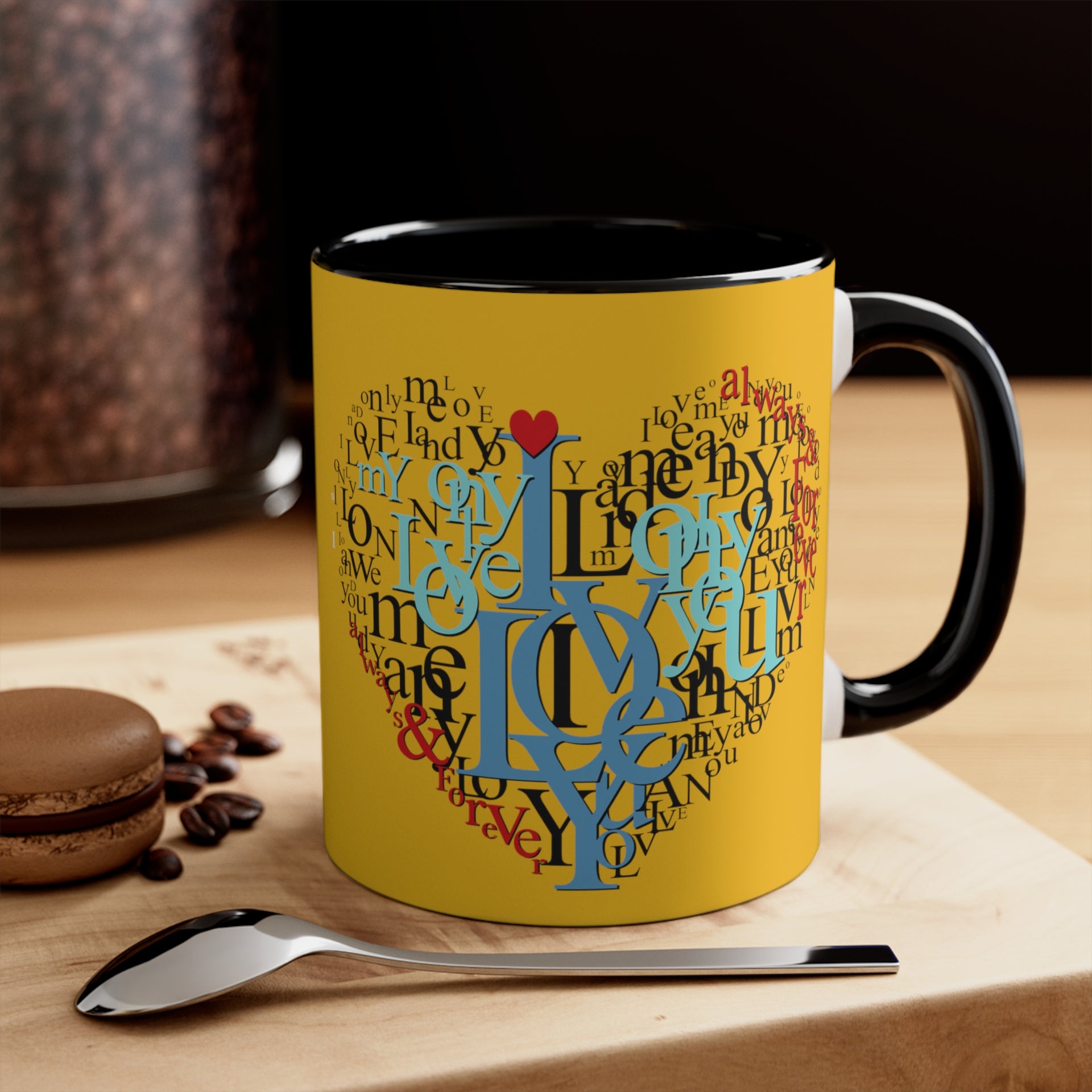 I Love You Typography Heart Mug