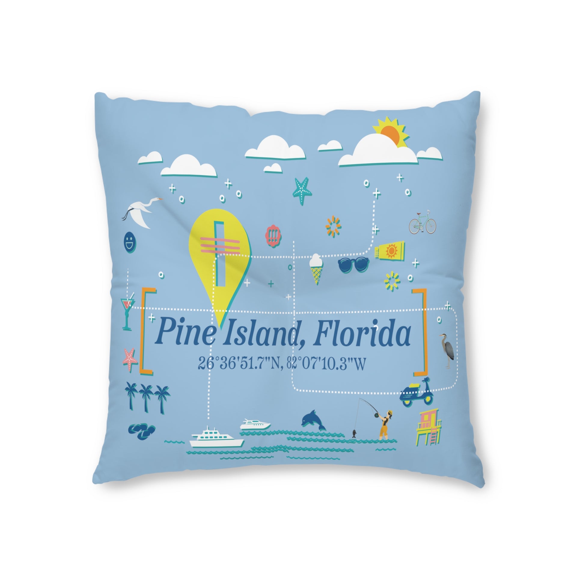 Pine Island Florida Tufted Floor Pillow