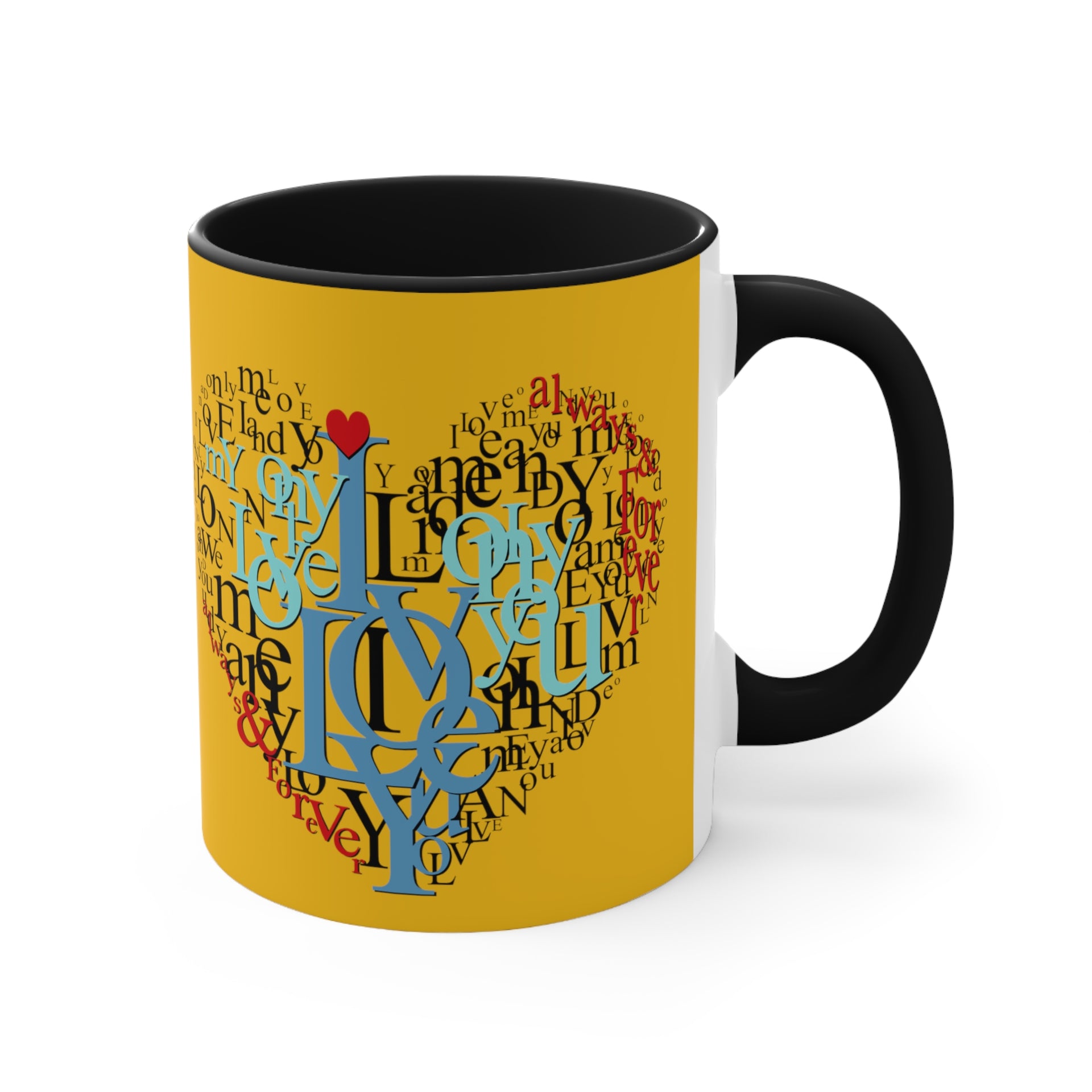 I Love You Typography Heart Mug