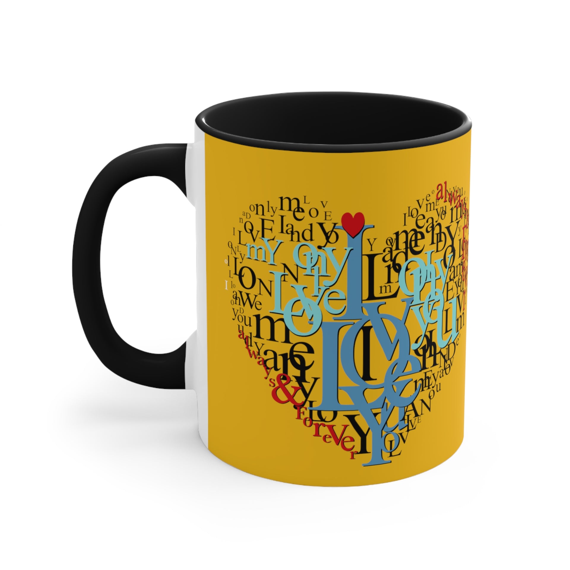 I Love You Typography Heart Mug