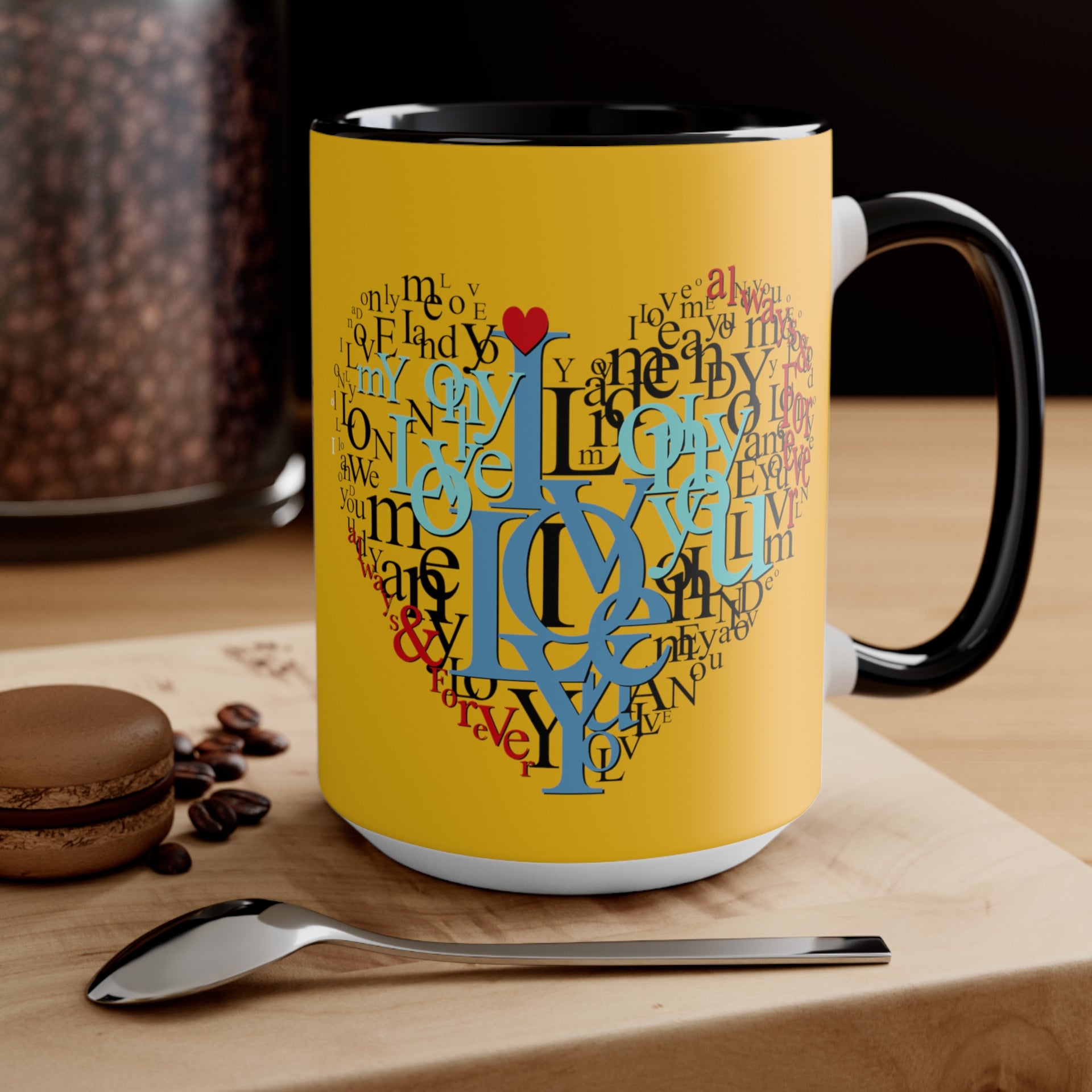 I Love You Typography Heart Mug